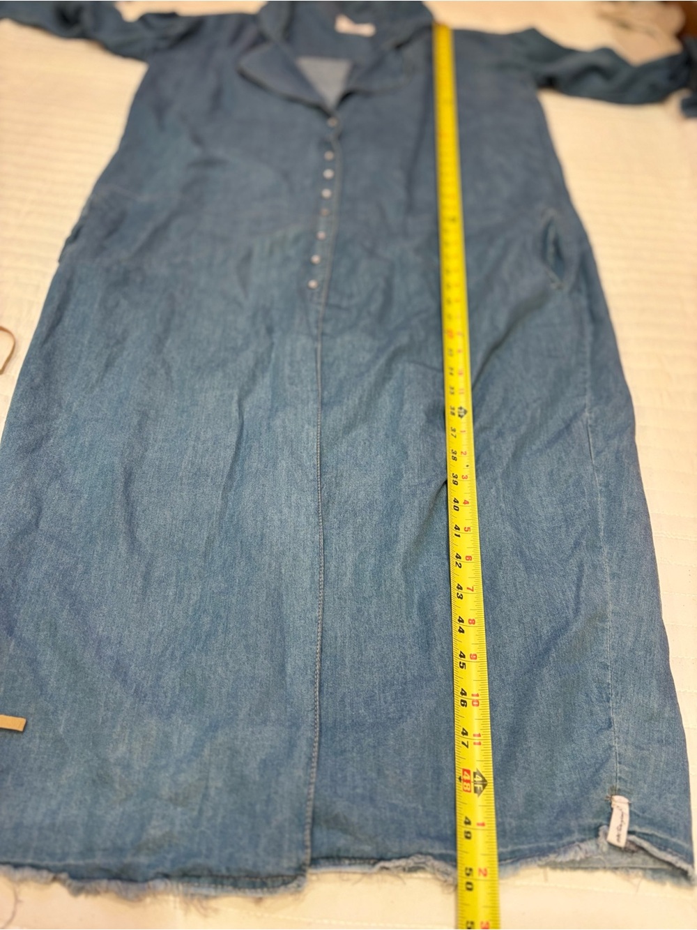 ONE by One Teaspoon Denim Shirt Dress Light Wash Relaxed Oversized Midi Small - Picture 10 of 11